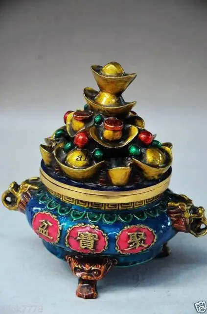 

Delicate Chinese copper hand made cornucopia Incense Burners