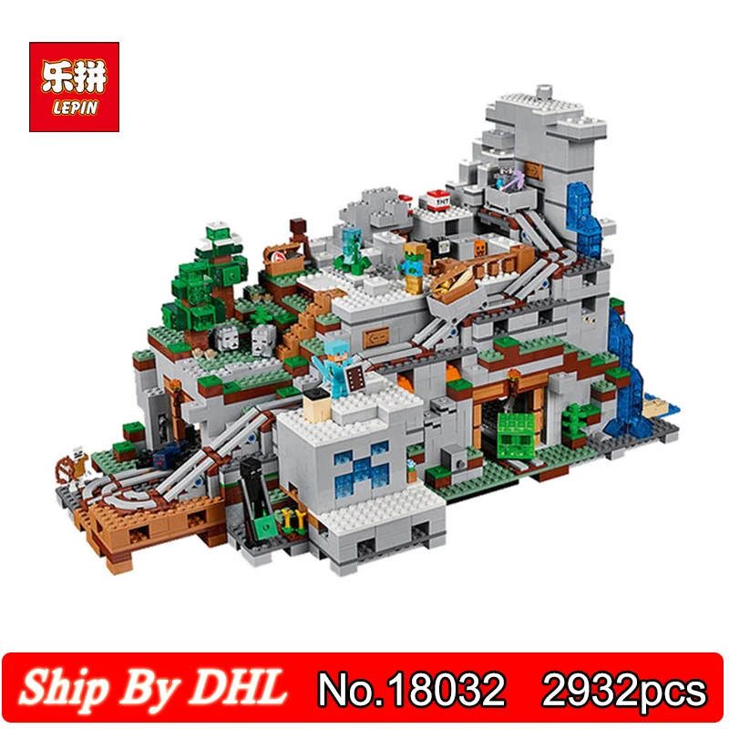 

Lepin 18032 2932pcs My worlds Series The Mountain Cave Production workshop Building Block Kits Bricks Toys