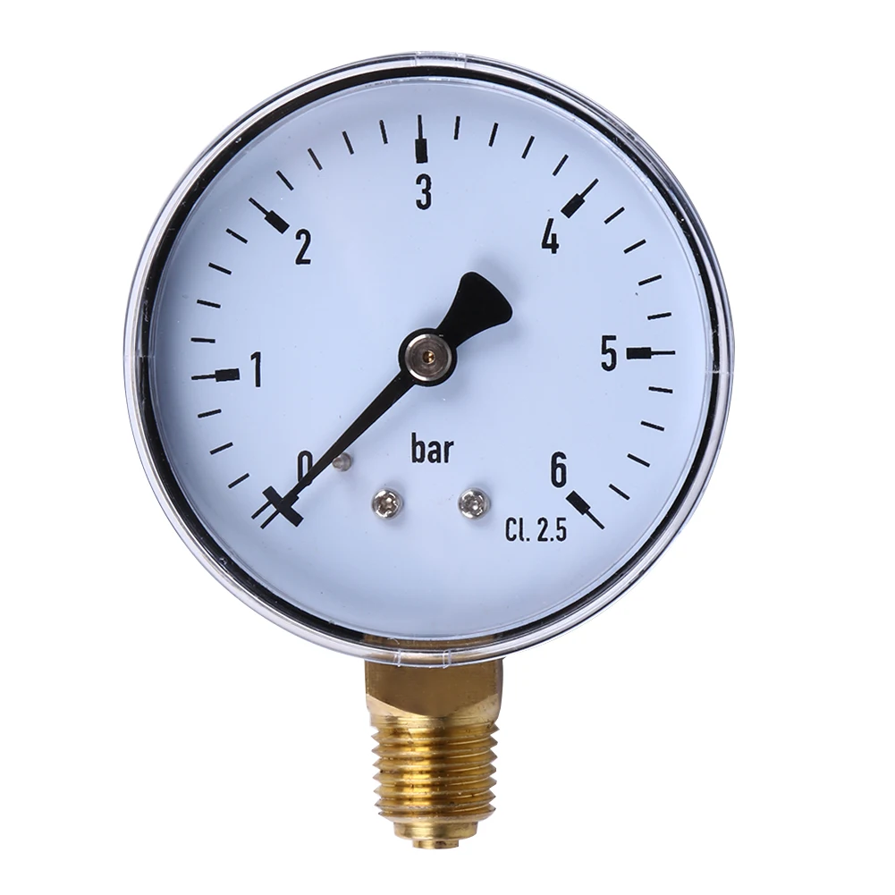 

1/4" NPT Side Mount 2.3"Face 0-6 Bar Compressor Compressed Air Pressure Gauge Hydraulic Pressure Tester Best Price
