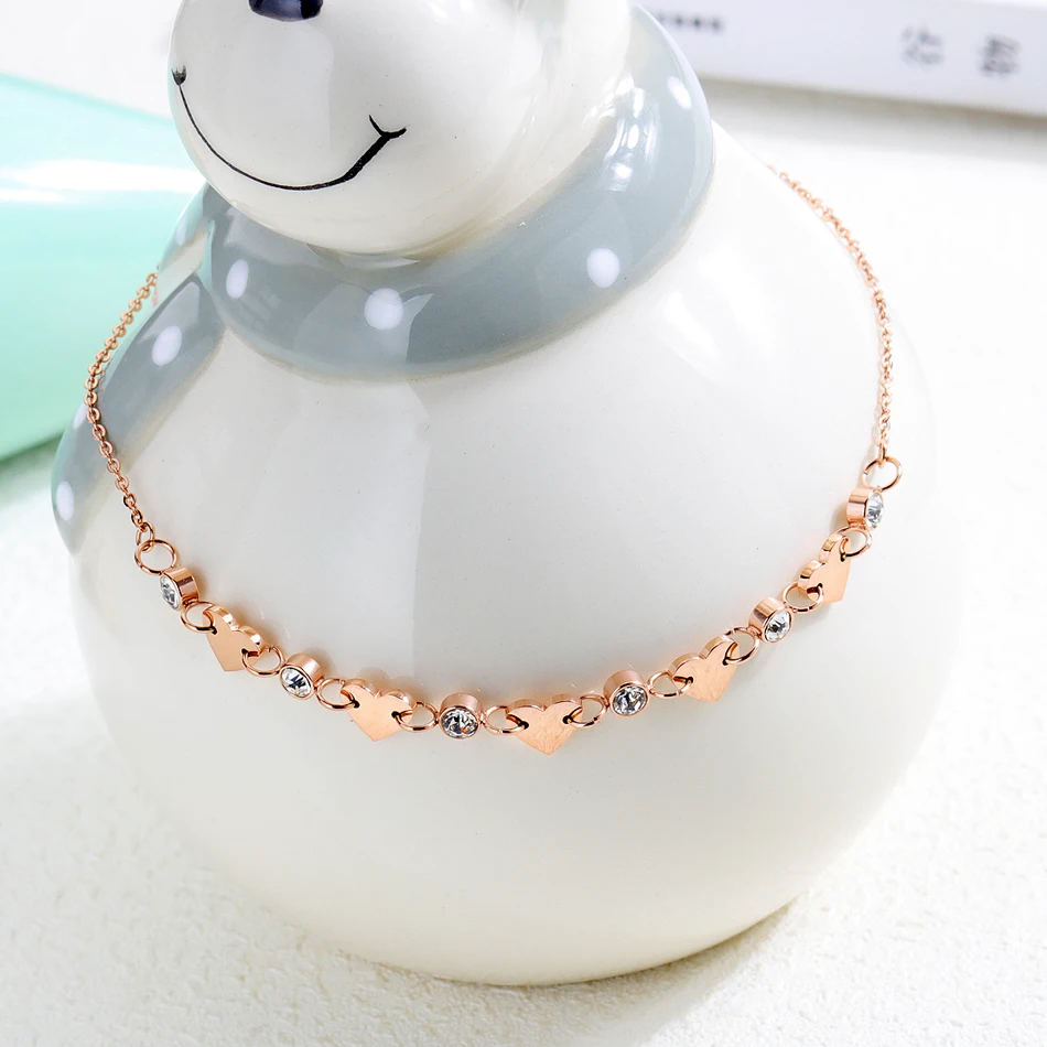 Starbeauty Hearts инкрустация кристаллами ножной браслет на ногу титановый ножной браслет с цепочкой женские браслеты для щиколотки сандалии босиком украшения для лодыжки
