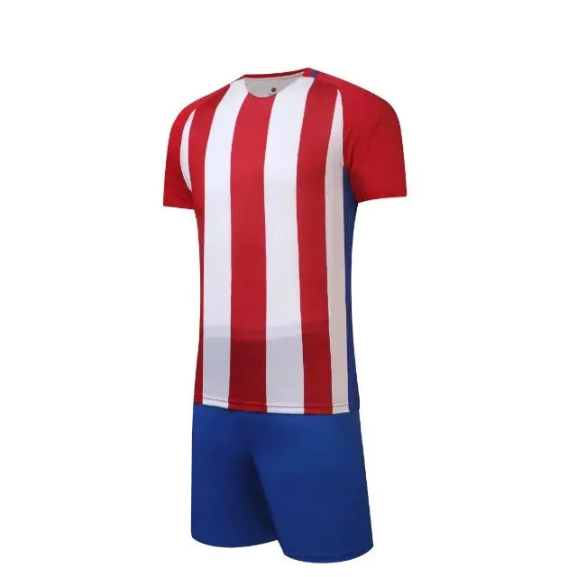Kids stripe soccer sets boys blank football jerseys youth running kits
