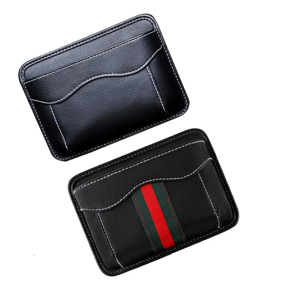 

Car Storage Bag Paste-mounted Car Storage Box Seat Quilted Organizer Instrument Panel Hanging Pack PU Leather Wholesale
