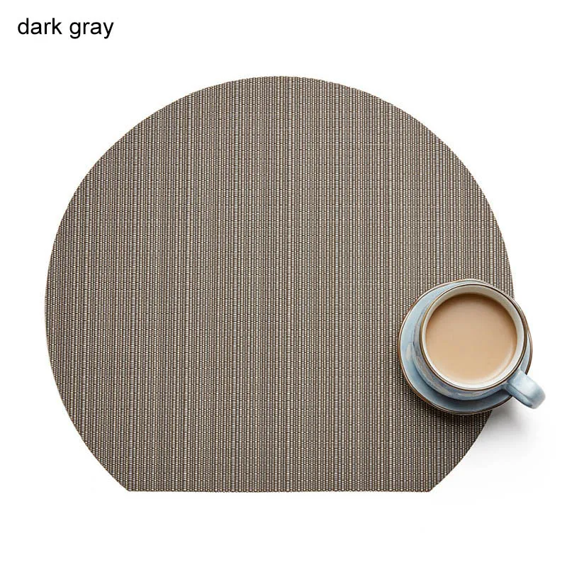 Темно-серый Европейский жаккард стиль placemate Нескользящие термостойкие 35*31 см ресторанное украшение ПВХ столовые приборы Coaster кухонные принадлежности - Цвет: Темно-серый