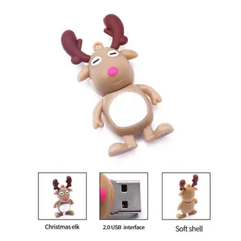 

1GB,2GB,4GB,8GB,16GB,32GB Christmas 1G U Disk Christmas Elk Flash Memory Stick Storage Thumb U Disk SP13