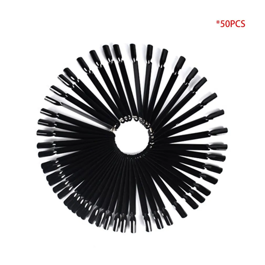 

50pcs/set False Nail Art Tips Stick Display Practice Board Showing Tip Sticks Sector Manicure Polish Gel Fan Shaped Wheel Tools