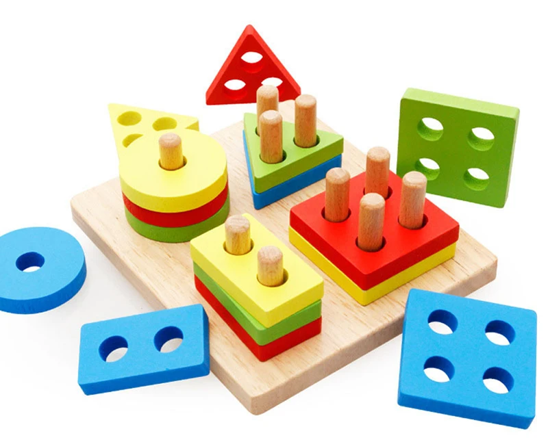 Baby's Wooden Building Blocks Montessori Toy 5