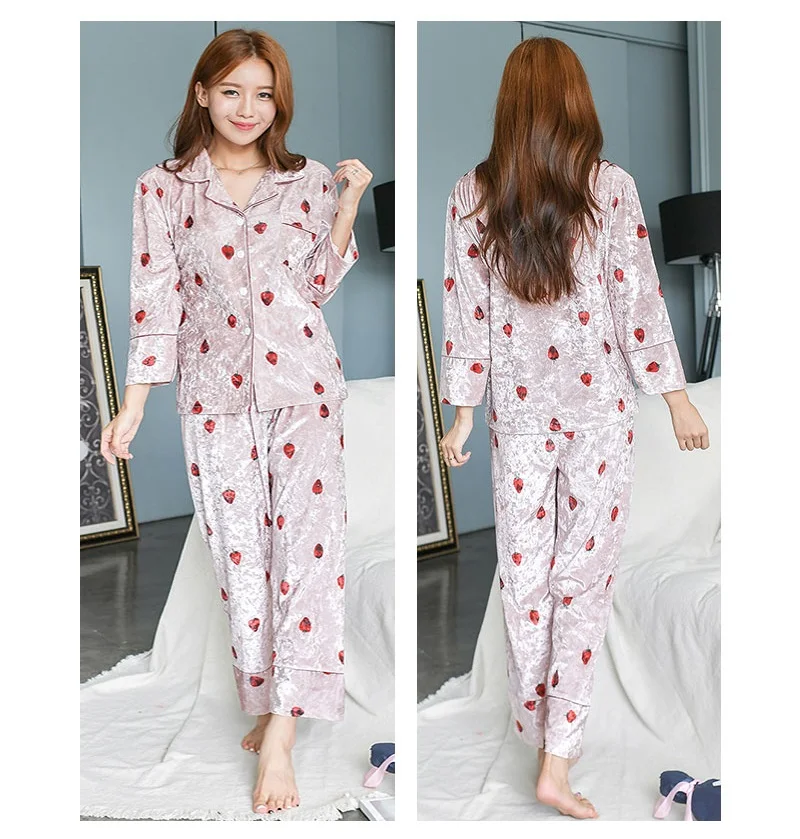 pink pleuche pajamas set 2