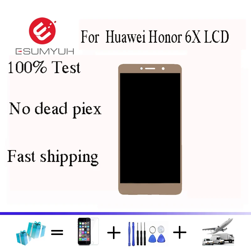 

Tested LCD For HUAWEI Honor 6X Display Touch Screen Digitizer Assembly with Frame Honor 6X Screen Replacement Parts