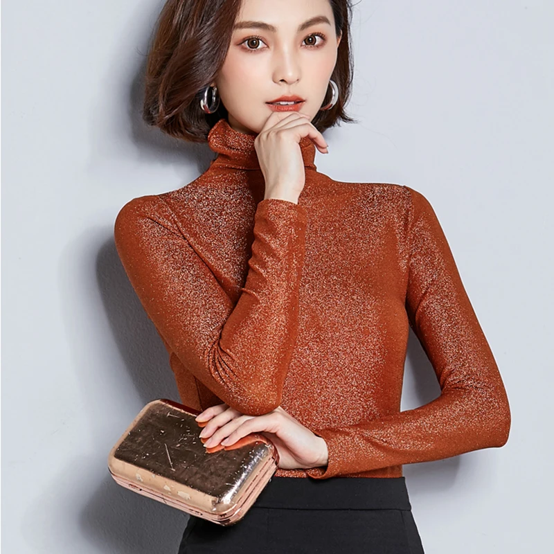 Blusas Mujer De Moda осень 2020 Повседневная Блузка с высоким воротником женские