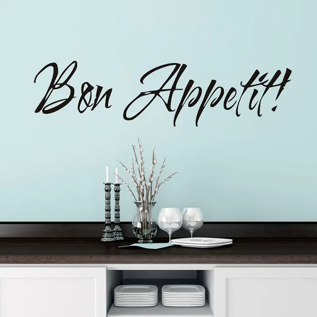 Bon Appetit Art Words Wall Sticker Enjoy Your Meal Decal Quote Vinyl