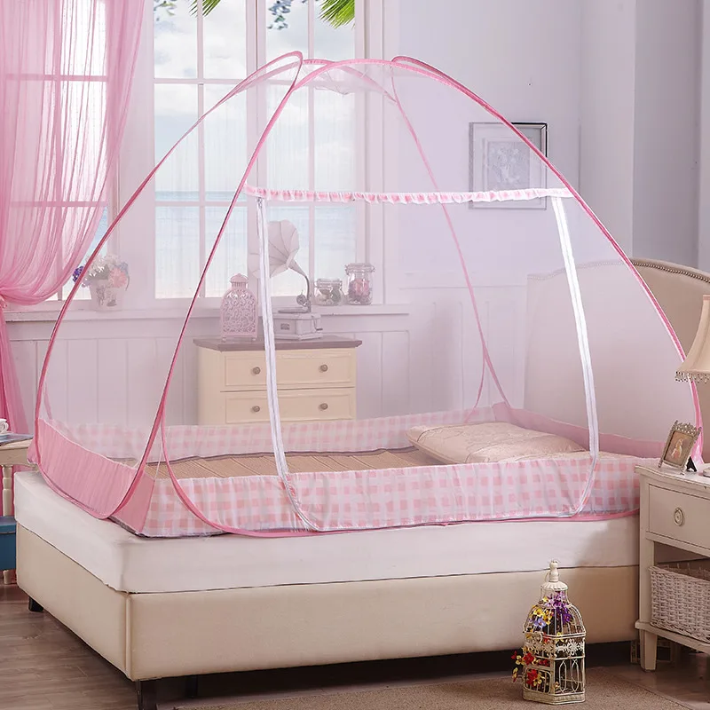 

Blue Pink Portable Mosquito Net for Double Bed,1.0m Mosquito Nets for Students Children Bunk Bed Moustiquaire Folding Tent Bed