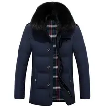 2017 White Duck Down Winter Jacket Men’s Thickening Casual Warm Fur Collar Jacket Winter Hooded Brand Coat Parkas
