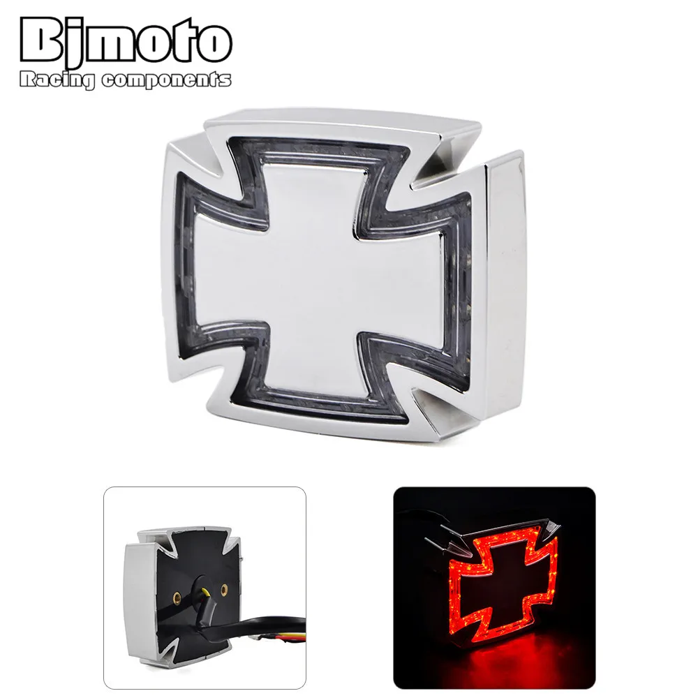 

BJMOTO High quality ABS 12V Motorcycle Bike Cross LED Brake Running Tail light For Harley Chopper Bobber universal motocross