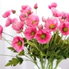 4 Heads/branch Poppy flowers with leaves Artificial flower fleurs artificielles for Home party Decoration flores Poppies ► Photo 1/2