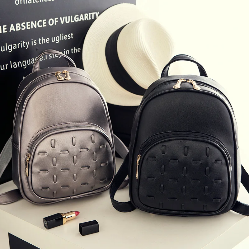 

Women Weaven Fashion Backpack Fresh Luxury College Student Satchel Ladies Travel Leather Shoulder Package Large Pretty Schoolbag