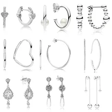 9 стилей, 1 пара, 925 пробы, серебряные серьги-гвоздики, очаровательные, сердце, жемчуг, кристалл, сделай сам, высокое качество, серьги для женщин, свадебные ювелирные изделия, подарок