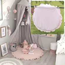 Детская комната украшения хлопковые мягкие удобные милые кружева сплошной цвет ползать игровой коврик для детей одеяло с кружевной отделкой креативный игровой