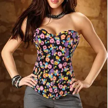 Женские вечерние клубная одежда на шнуровке, Черный винтажный черный Джинсовый корсет с цветочным принтом и бюстье, топ, джинсы с цветочным корсетом+ стринги