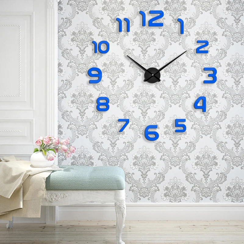 

Muhsein 2019 New Metal Moderm DIY Wall Clock Acrylic Metal Mirror Wall Watch Home Decoration Super Big Clocks Free Shipping