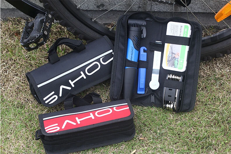 Buy Portable Cycling Bike Bicycle Tool Set Bag with Tyre Repair Tool Kit Pump