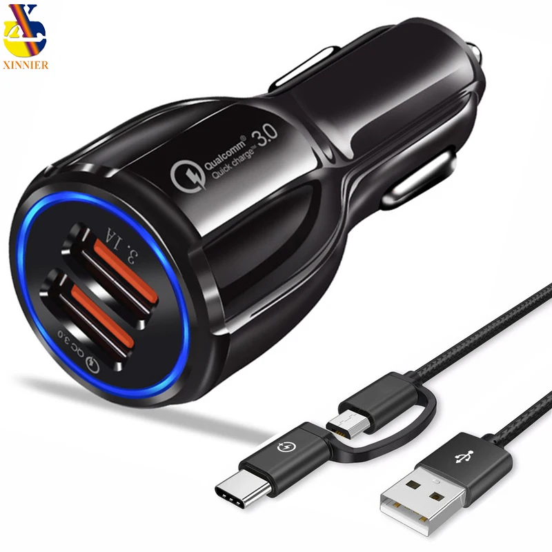 3.1A Dual USB Car Charger Quick Charge 2.0 3.0 Mobile Phone Car charger