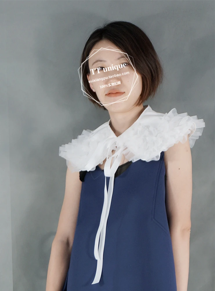 New cloak women blouse false collar women accessories fake Detachable shirt autumn organ plait large shawl elegant beauty class