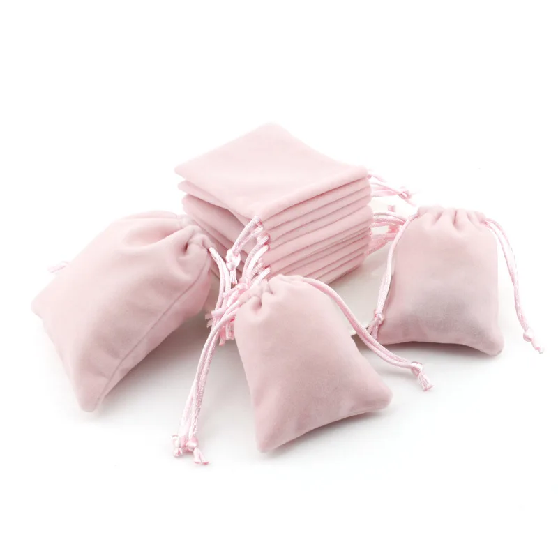5 шт./лот высокое качество розовый бархат Сумки 5x7x9 10x12 см орнамент шнурок для хранения подарок сумка разное для ювелирных изделий посылка