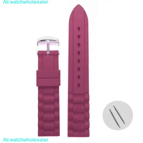 16mm Dark Magenta Silicone Jelly Rubber Ladies Watch Band Straps WB1002G16JB