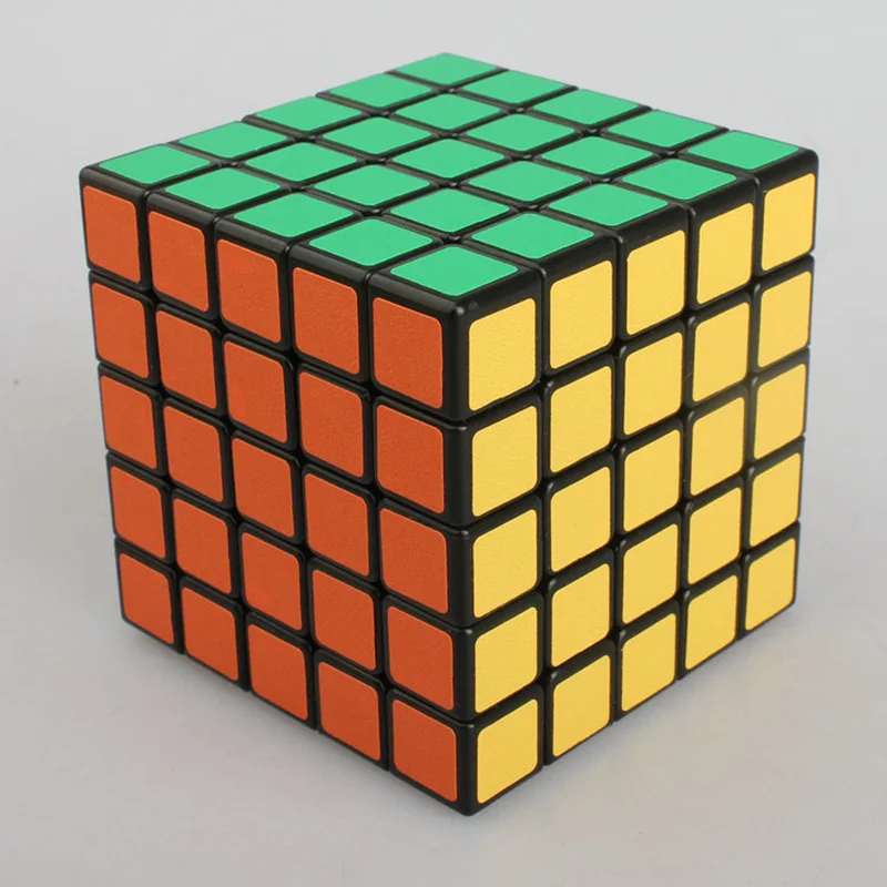 Профессиональная скорость 5*5*5 Магическая головоломка куб твист куб игры Magico Cubo обучающие игрушки для детей - Цвет: Черный