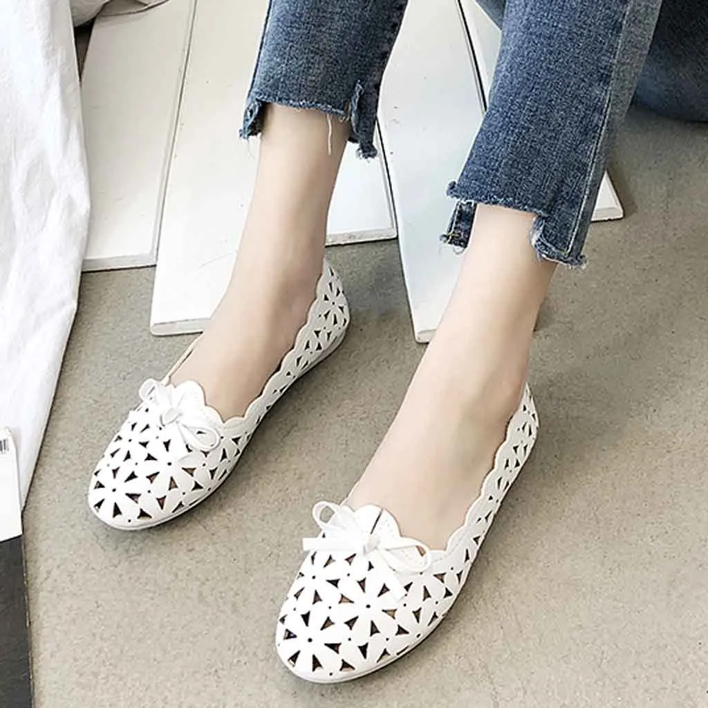 YOUYEDIAN Big size spring women flats shoes women leather flats ladies shoes female cutout slip on flat loafers Women Shoes#g40