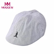 Очаровательные шляпы для маленьких детей; коллекция года; летний хлопковый берет в полоску для мальчиков и девочек; кепка; бейсбольная кепка; 5/4