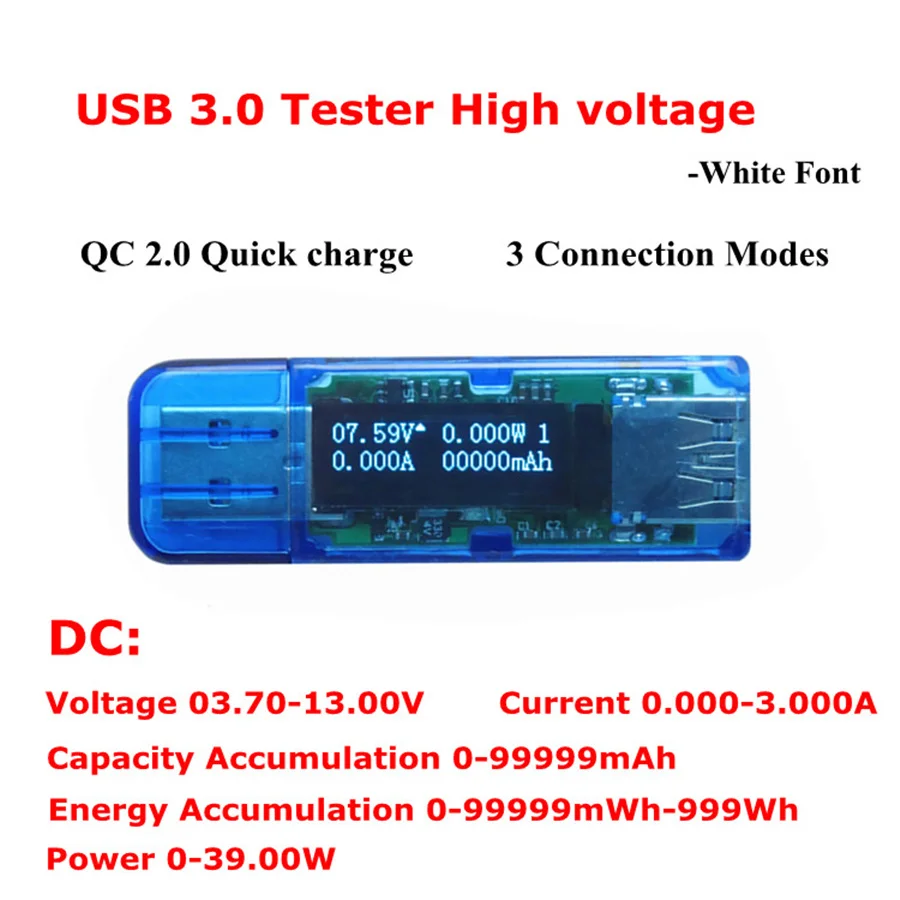 RD USB 3 0 H белый 4 битный OLED детектор Вольтметр Амперметр мощность тестер напряжения