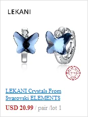 LEKANI, Ретро стиль, черные серьги в форме капли воды, кристаллы от Swarovski, для женщин, вечерние, подарки, настоящее Серебро S925 пробы, хорошее ювелирное изделие