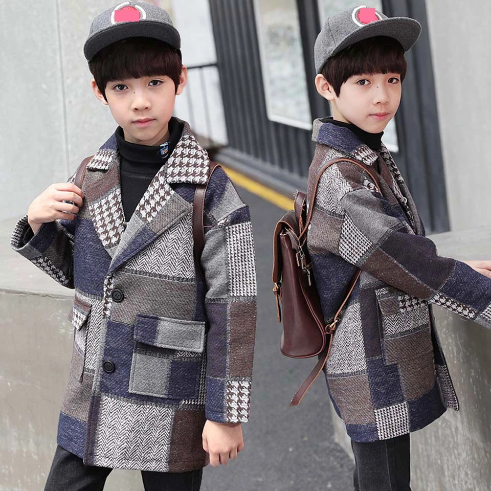 2018 gruesa para niños otoño invierno abrigo moda de abrigo estilo de moda bebé niños abrigos cálidos ropa para niños 4 14 años|Lana y mezclas| AliExpress