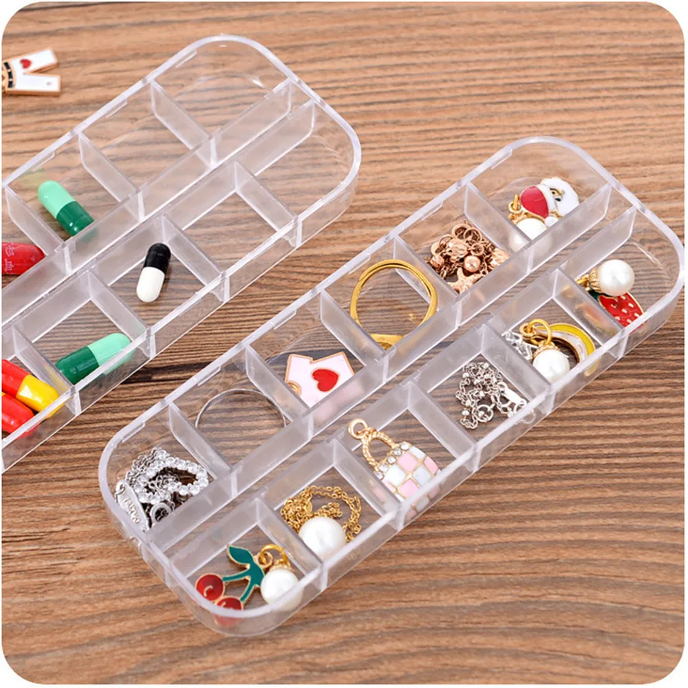 

Hot 2017 new Home Transparent Plastic Jewelry Box Mini Jewelry Small Box Duojia Earrings #0913 D