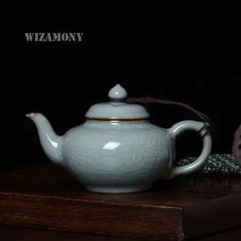 

218ml Crackle Glaze Brother Kiln Longquan Celadon Special Teapot Zisha Ceramics Arts yixing Clay Antique Porcelain KungFu Teapot