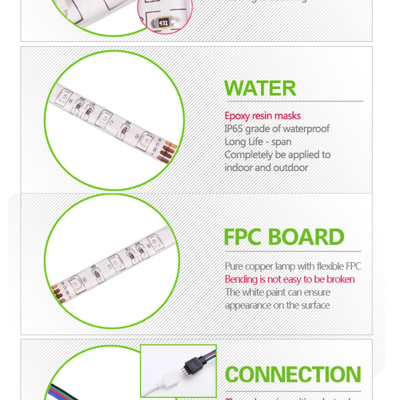 Rgb светодиодная лента 5 м 60 светодиодов/m SMD 2835 Светодиодные полосы DC 12 В IP65 Водонепроницаемый гибкие клейкие ленты белый теплый белый красный зеленый синий желтый лента светодиодная