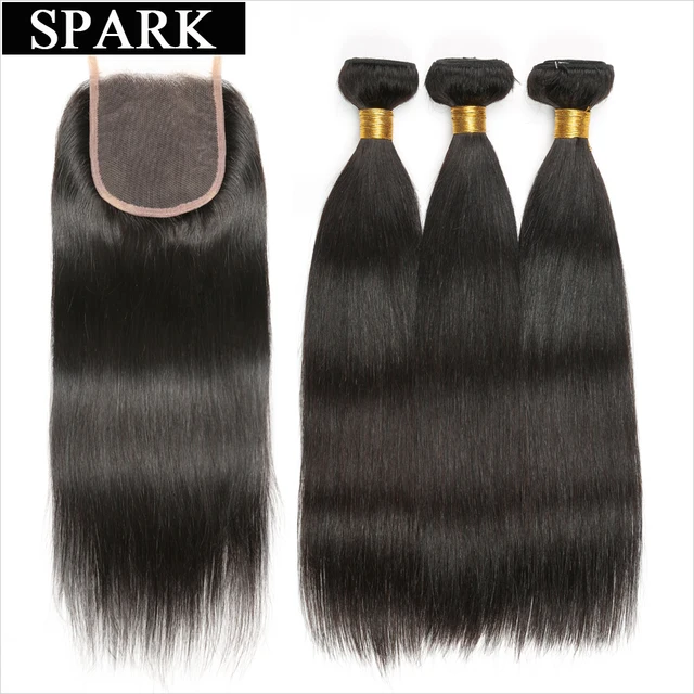 Best Offers Spark 100% Human Hair Bundles With Closure Brazilian Straight Hair Weave 3 Bundles With Lace Closure Non Remy Hair Extensions Best Offers Spark 100% Human Hair Bundles With Closure Brazilian Straight Hair Weave 3 Bundles With Lace Closure Non Remy Hair Extensions