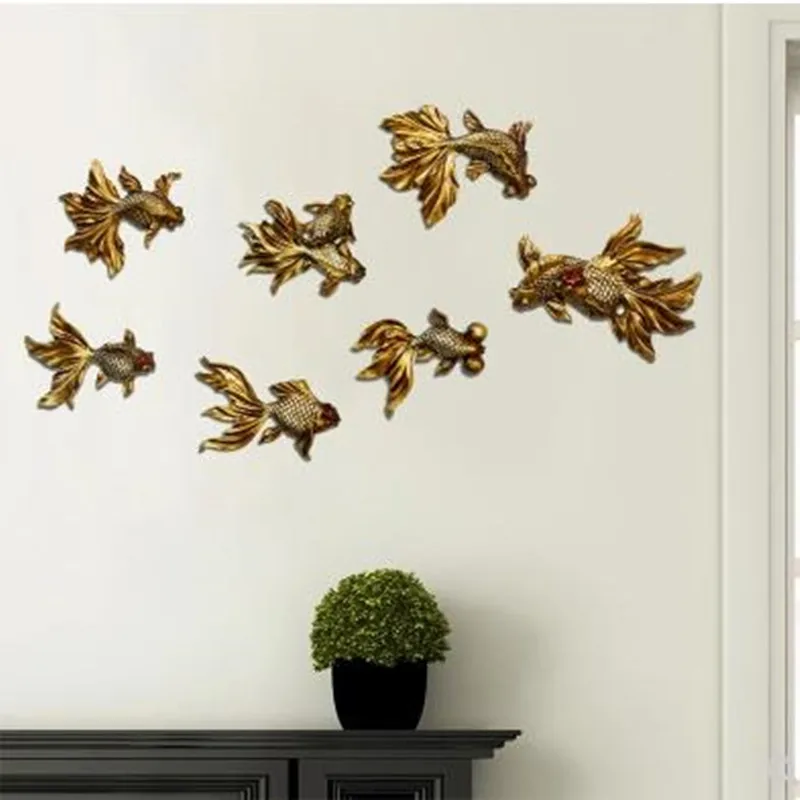 Красивые золотые рыбки, креативный Средиземноморский стиль, настенный Декор для дома