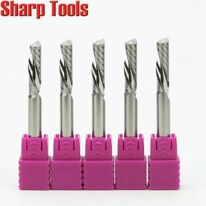 Down Cutting 1 Flute End Mill Milling Cutter Router Tool CNC Bits Set