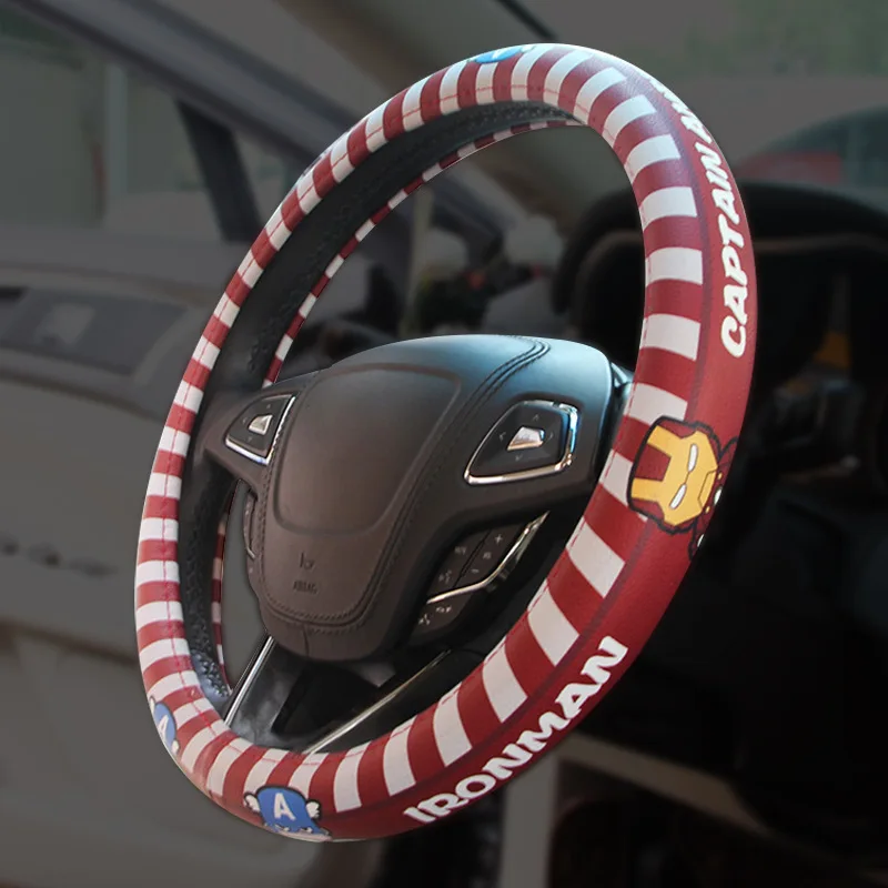 

Ironman Car Steering Wheel Cover Comfortable Anti-Slip Auto Steering-Wheel Cover Case Cartoon Wheel Cover Car Accessories