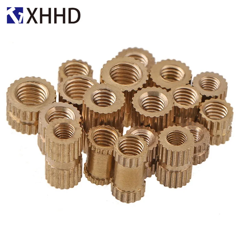 

M3 Copper Inserts Double Pass Brass Knurl Nut Round Thread Nutsert Injection Molding Embedded Fastener ID*H*OD