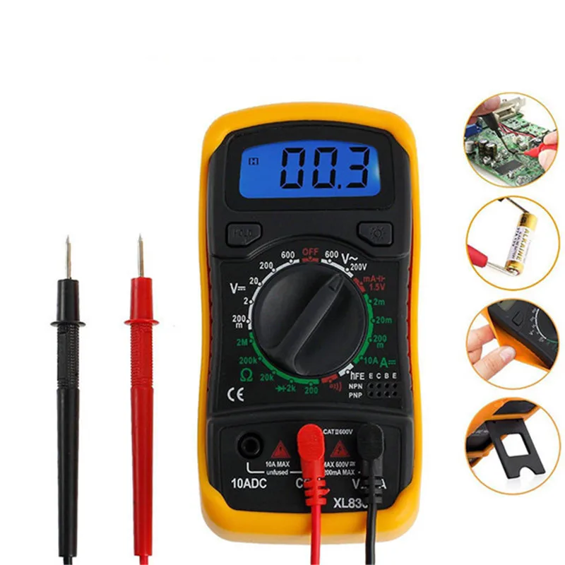 

1 pc New Handheld Multifuncion Counts With Temperature Measurement LCD Digital Multimeter Ammeter Tester XL830L Without Battery