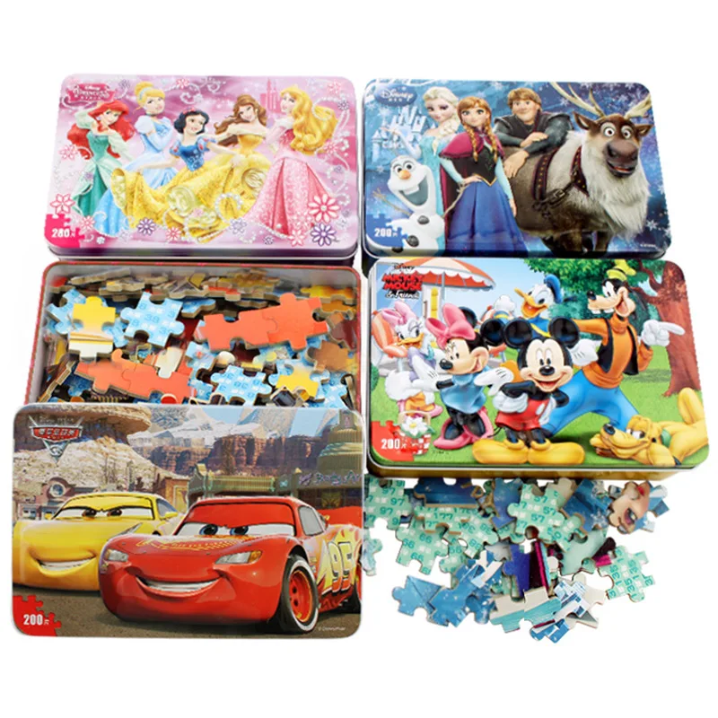 

200pcs Disney Sofia Princess Car Frozen Puzzle Toys For Kids Educational Intelligence Kids Early Educational Exercise IQ For
