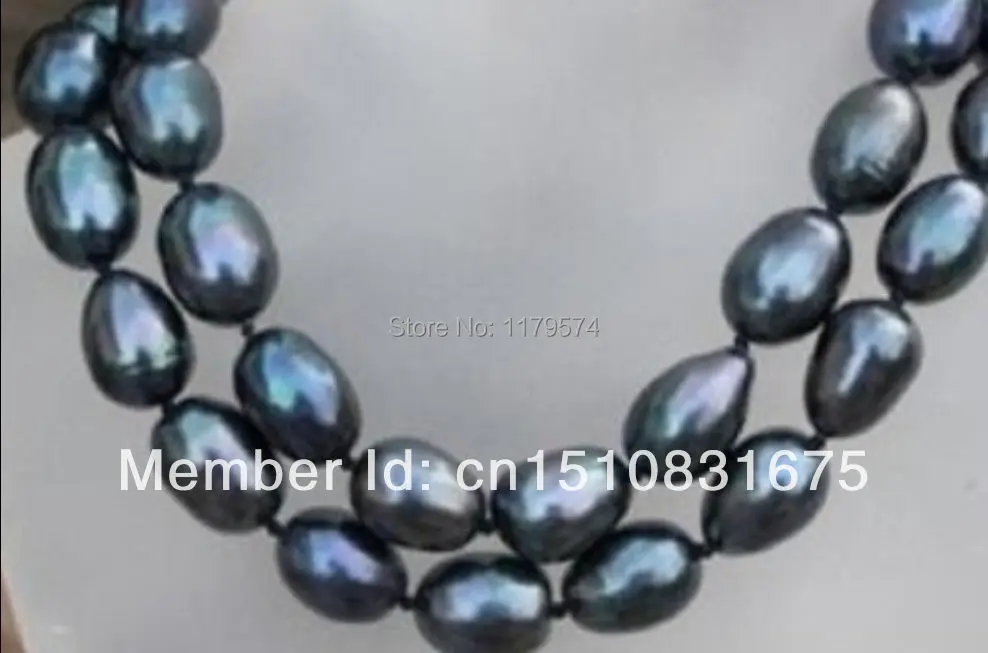 

8-9mm black south sea baroque pearl necklace 35"xu55