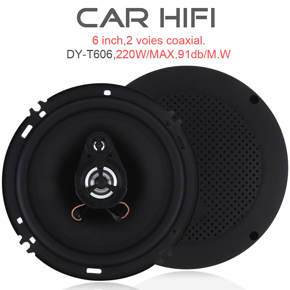 2 шт 6 дюймов 220 Вт автомобильный HiFi коаксиальный динамик для двери автомобиля Авто Аудио Стерео полный диапазон частоты динамик s для автомобилей