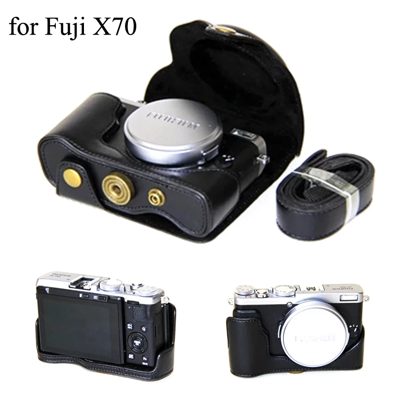 

Dust-proof PU Camera Bag with Shoulder Strap Lightweight and Portable Hard Case Cover for Fujifilm Fuji X70
