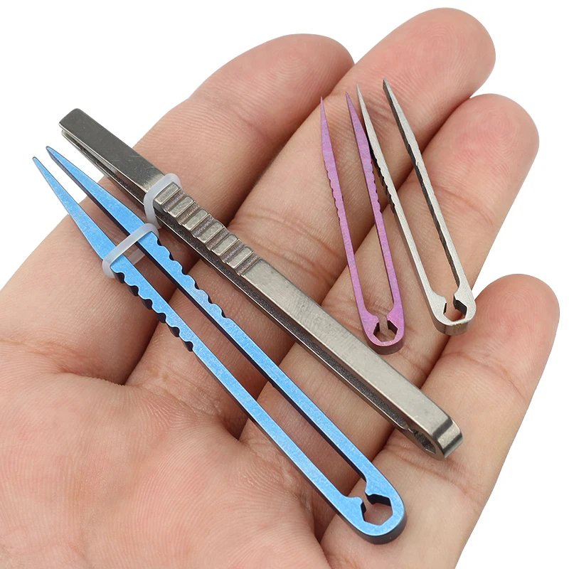 1pcs Titanium Alloy Portable Small Tweezers Mini Clip Clamp EDC Outdoor