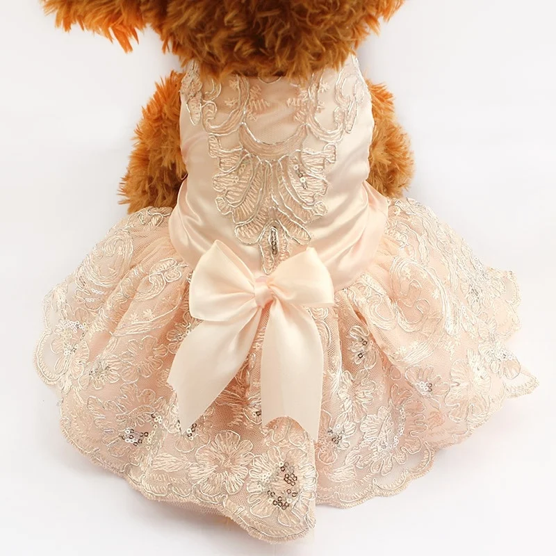 1 шт собак платье Pet свадебное платья для собак розовый Роскошные цветы принцесса кружева украшение детское платье Костюмные принадлежности