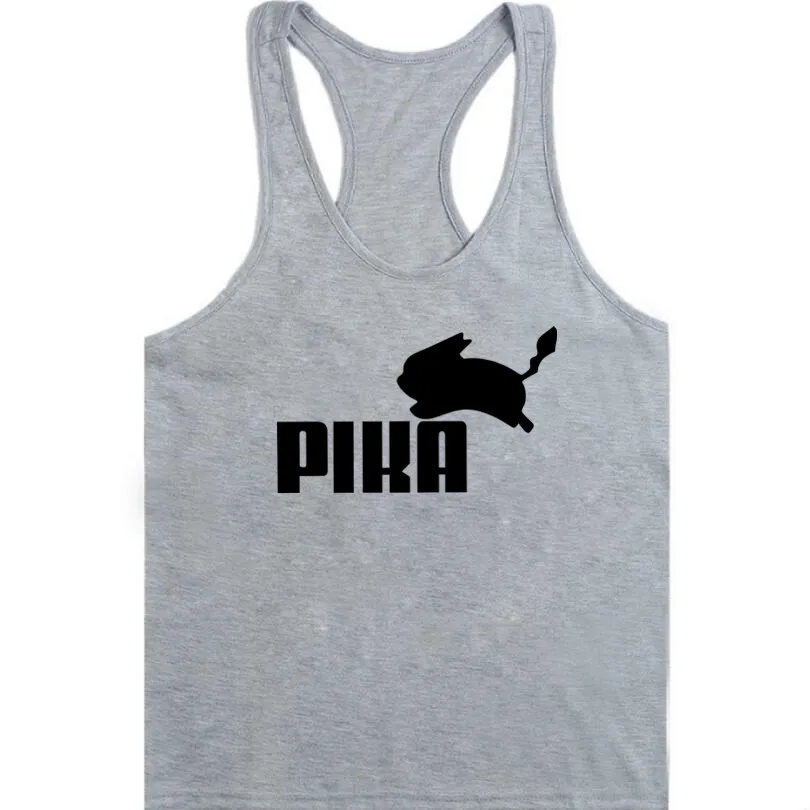 

2018 New Brand Pikachu Brand vest bodybuilding clothing and fitness men undershirt tank tops tops men undershirt